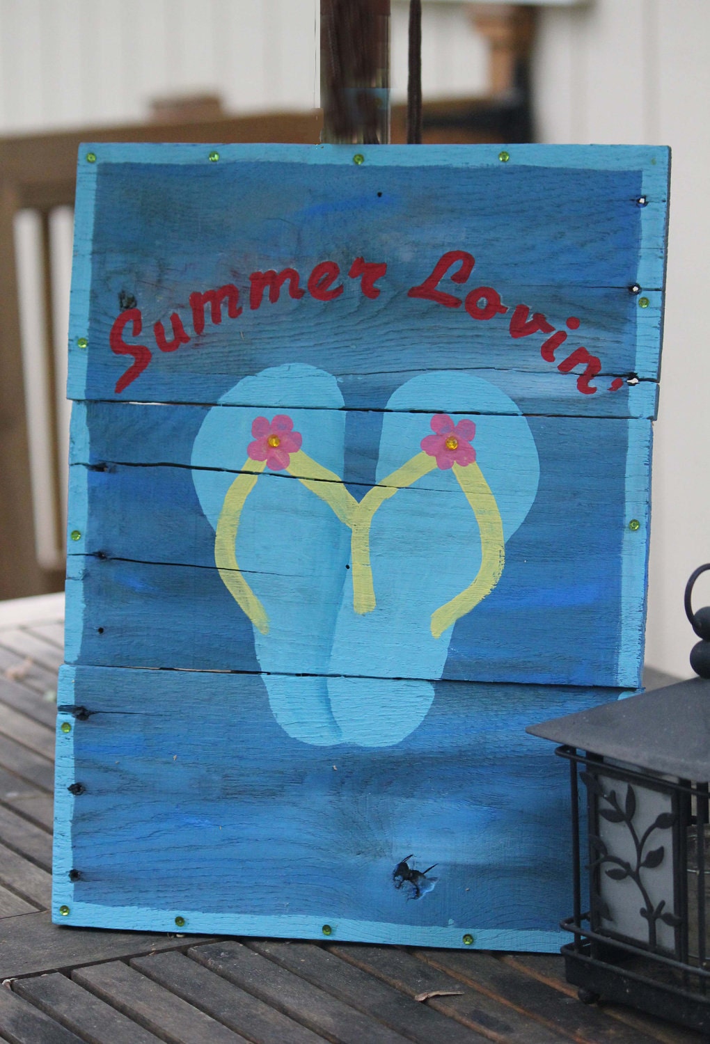 Outdoor Wooden Sign - Summer Lovin' -  Outdoor Decor yard sign reclaimed pallet wood