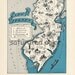 New Jersey Map Vintage 1930s Original Picture Map - Antique New Jersey Map - Charming - Fun