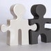 S & P Black and White Puzzle People Shakers