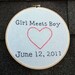 Customizable Anniversary Embroidery Hoop Art