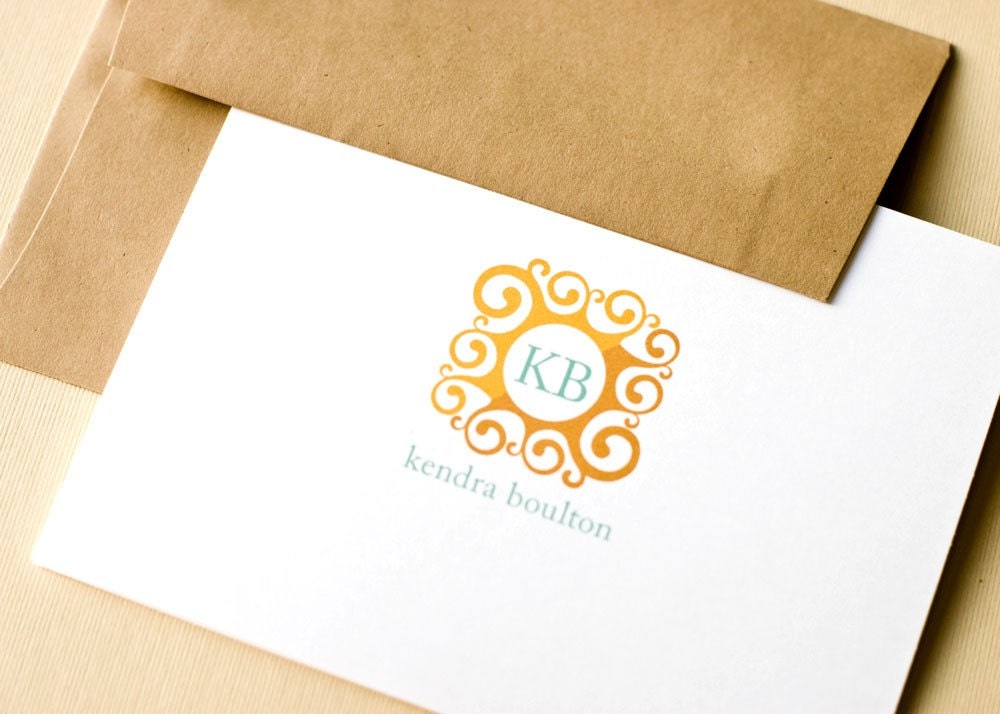 Personalized Note Cards, Personalized Stationery, Mother's Day Gift // Set of 10 // SUNBURST