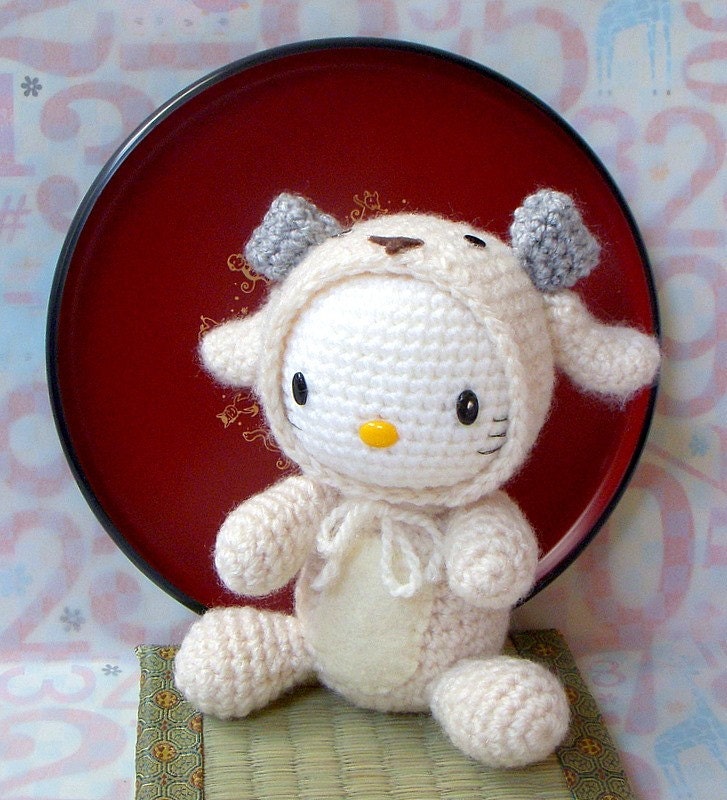 Crochet amigurumi toy doll Pattern - Zodiac Sheep / Goat  Kitty -  Amigurumi tutorial PDF