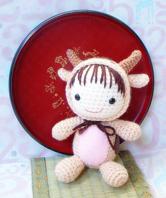 Amigurumi Pattern - Zodiac Ox Baby - Crochet amigurumi doll tutorial PDF