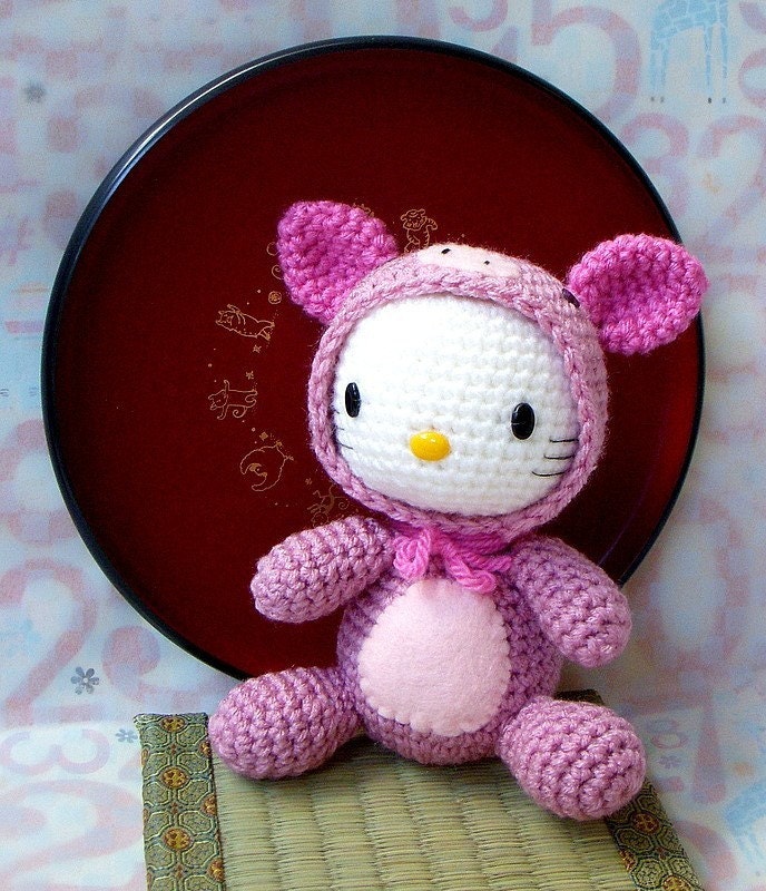 Amigurumi Pattern Zodiac Pig - Crochet amigurumi doll pattern/PDF - kitty version