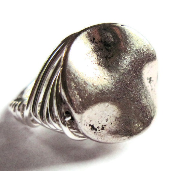 Silver Wire Wrap Ring Boho Unisex Fashion Jewelry