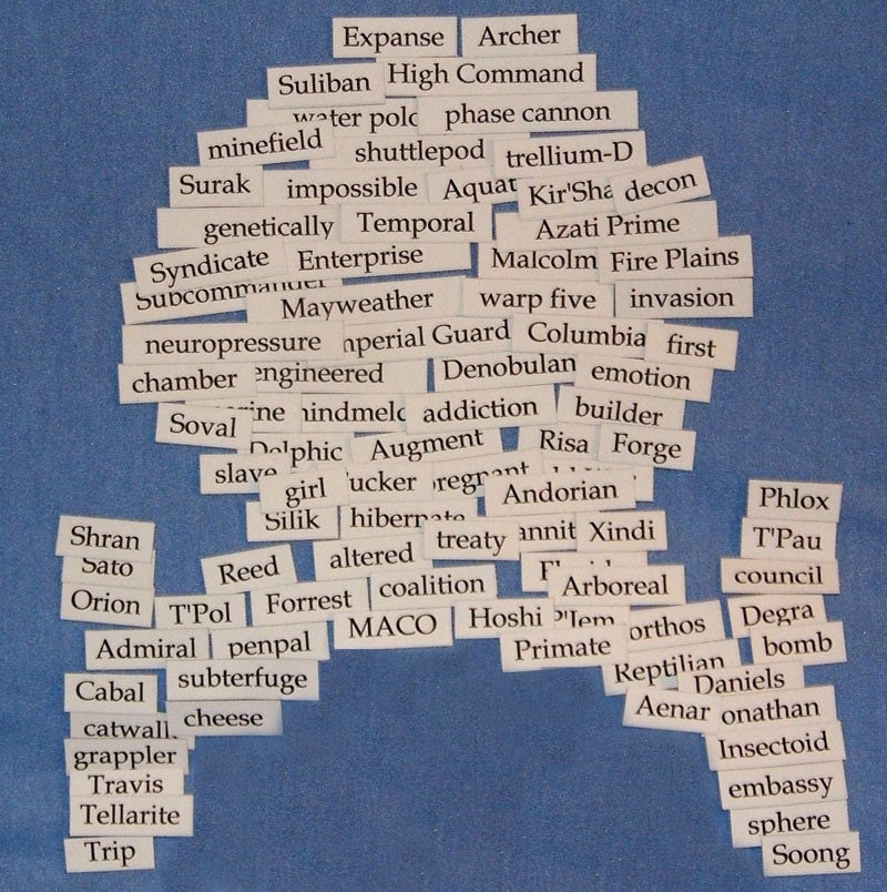 Star Trek: Enterprise Refrigerator Word Magnet Set