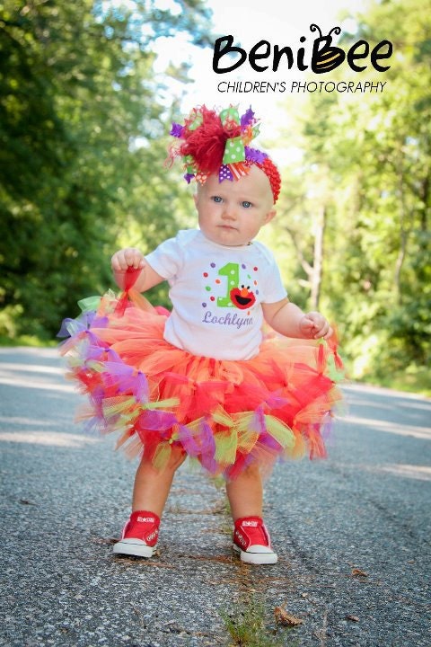 Elmo Birthday - Elmo Tutu - Elmo Petti Tutu Outfit - w/Child's Name