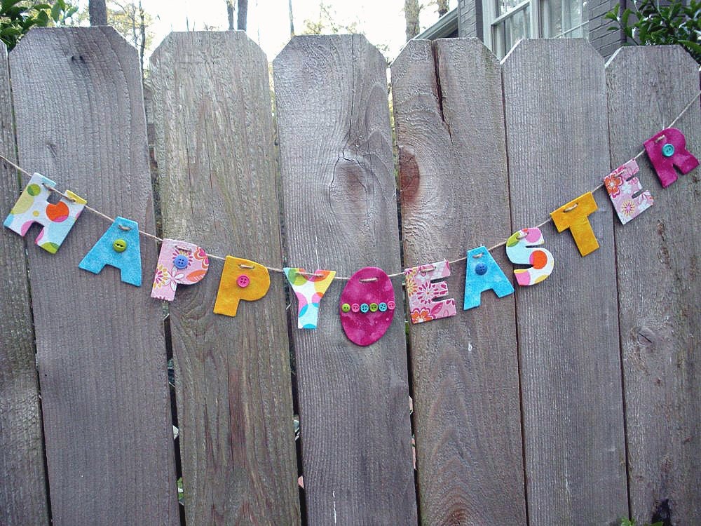Easter decorations, happy easter garland, happy easter sign Il_170x135
