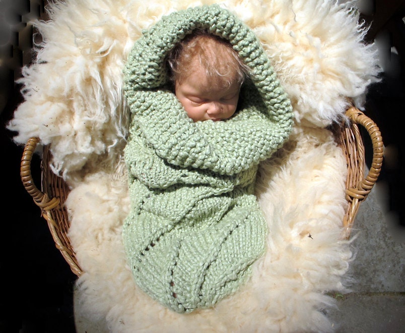 Organic Baby Cocoon in Celadon Green, The Baby Helix