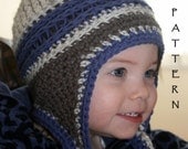 Instant Download  Crochet pattern Kids Mountain Jam Earflap Hat 3 sizes included permission to sell finished product