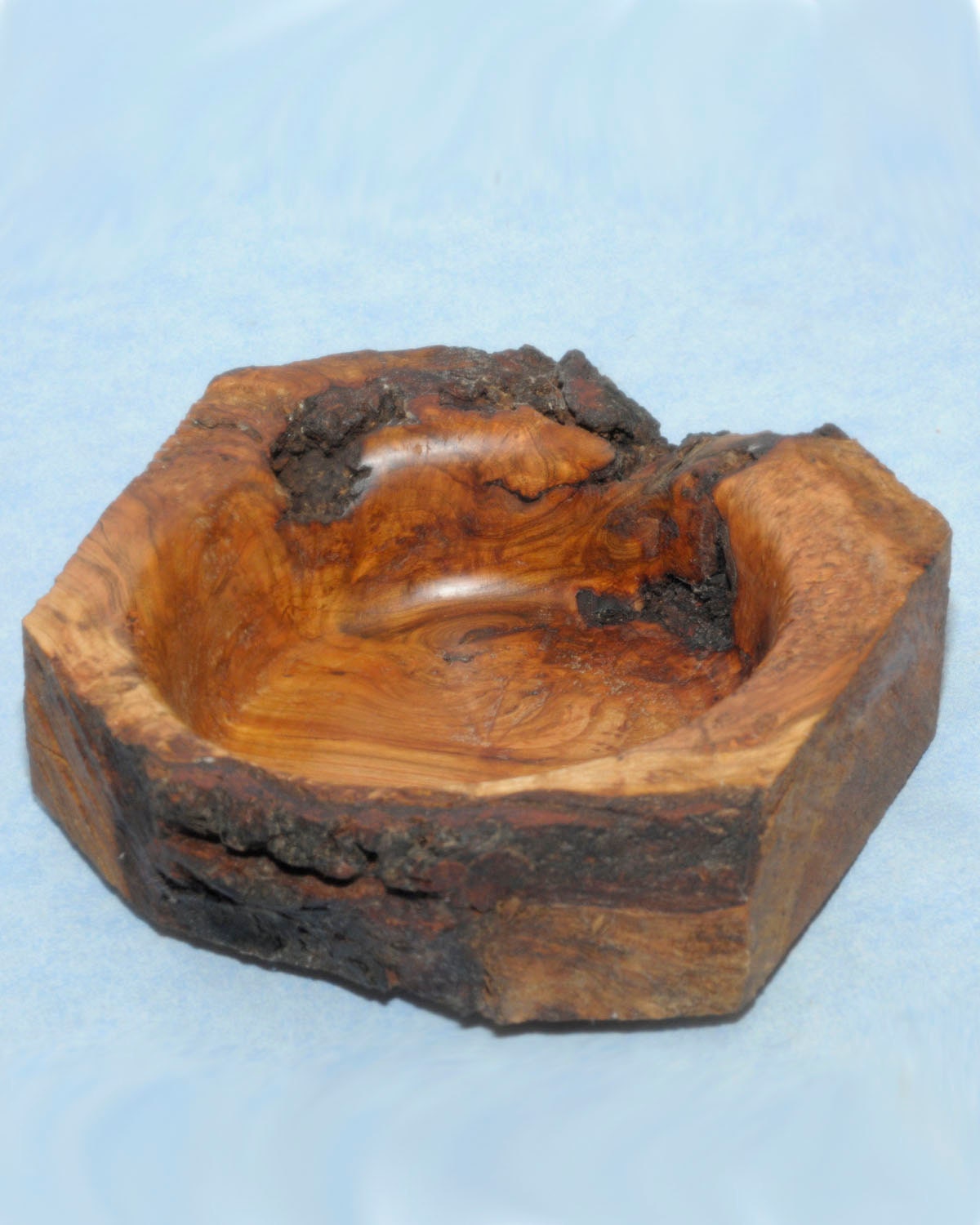 Natural Edge Wood Bowl of Cherry Burl