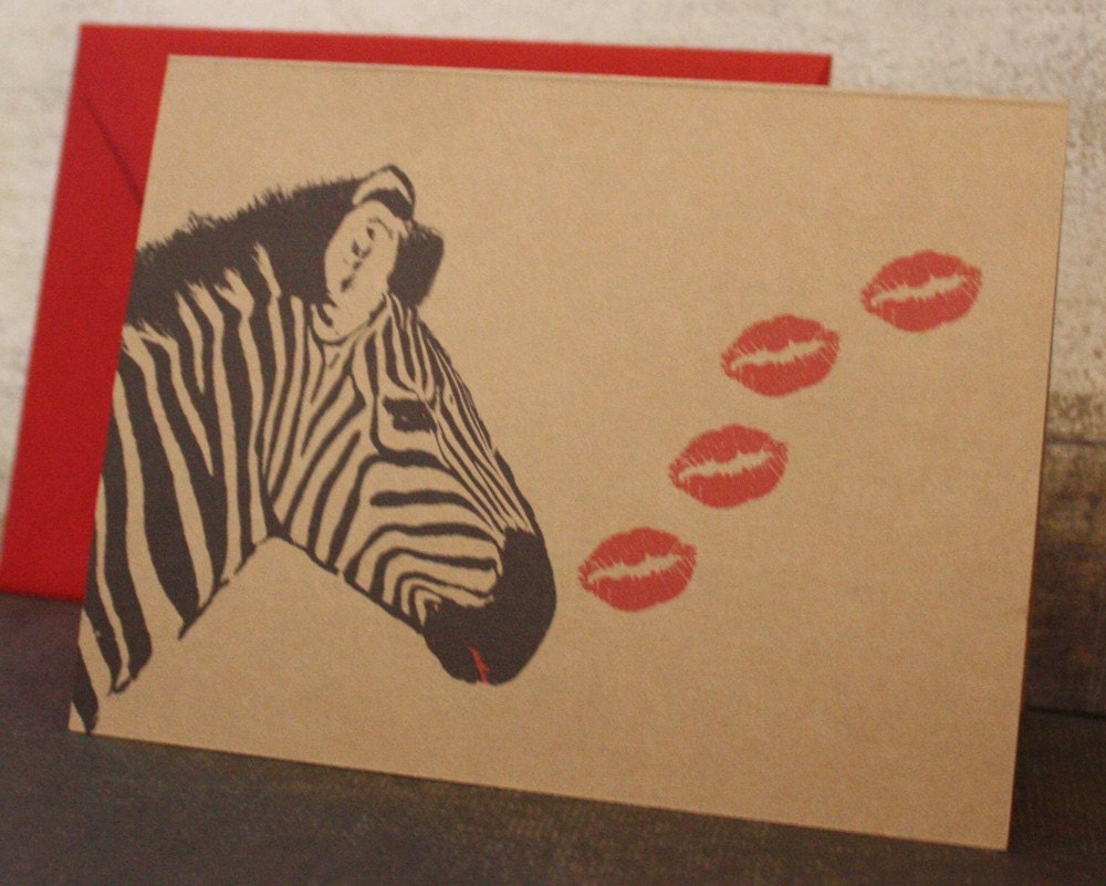 Zebra Kiss note cards