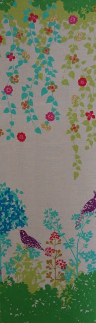 Echino Fabric by Etsuko Furuya, Fall 2011, Wish Border in Green, 1 Yard Birds