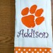 Clemson Baby Tiger Paw Burp Cloth Personalized
