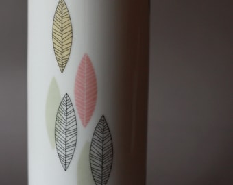 Mid Century Modern Porcelain Vase with Leaves Decals by Winterling 1940s