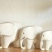 Mid-Century Modern Set of 3 Porcelain Elephants Figurines