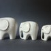 Mid-Century Modern Set of 3 Porcelain Elephants Figurines