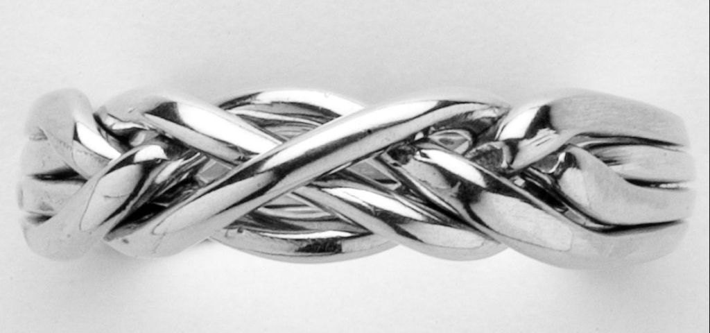 Ladies 4 Band Sterling Silver Puzzle Ring