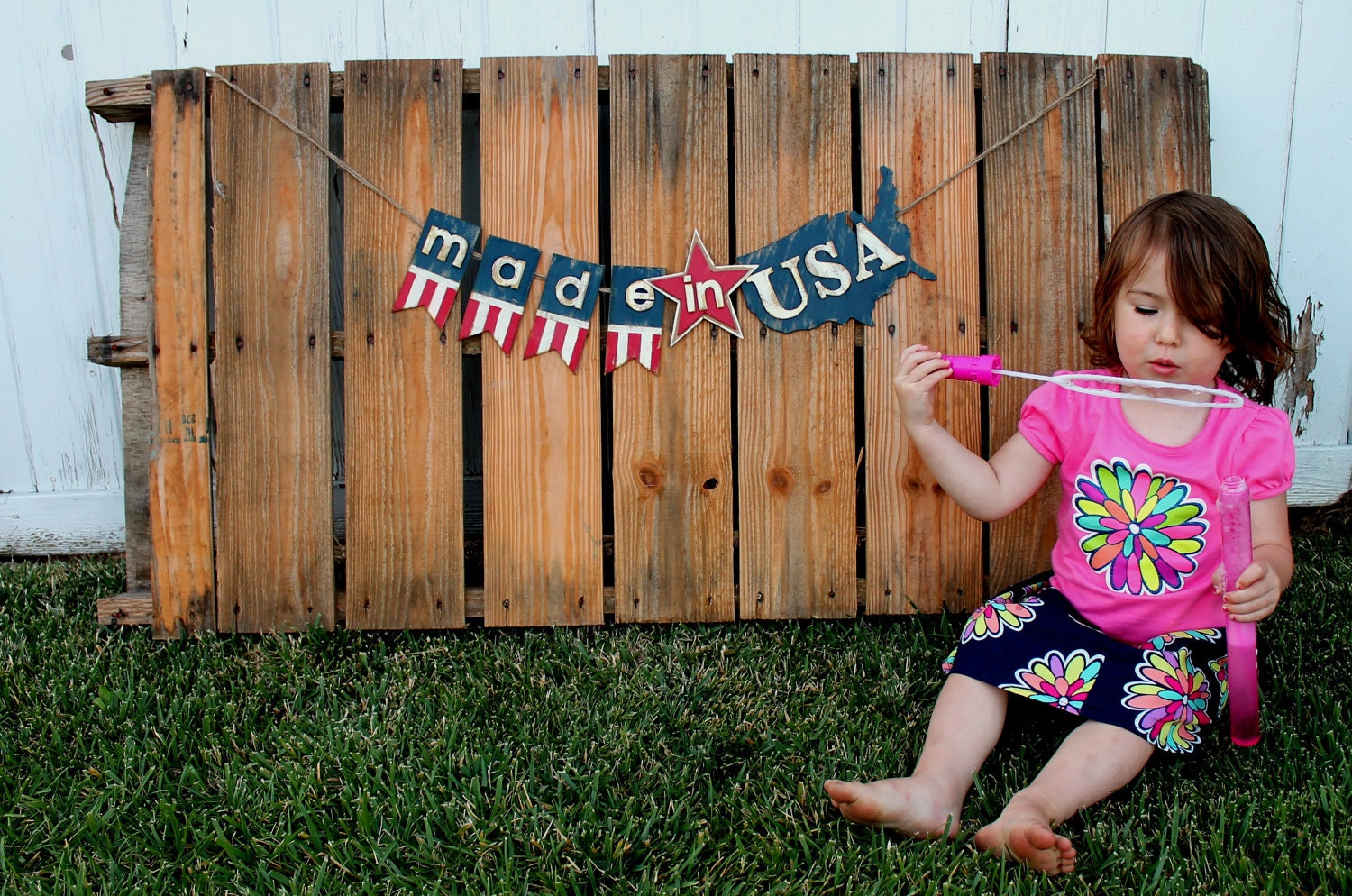 Made in USA- Fourth of July decoration banner- Cardboard