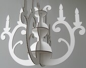 White Cardboard Chandelier Laser Cut Decoration