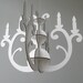 White Cardboard Chandelier Laser Cut Decoration