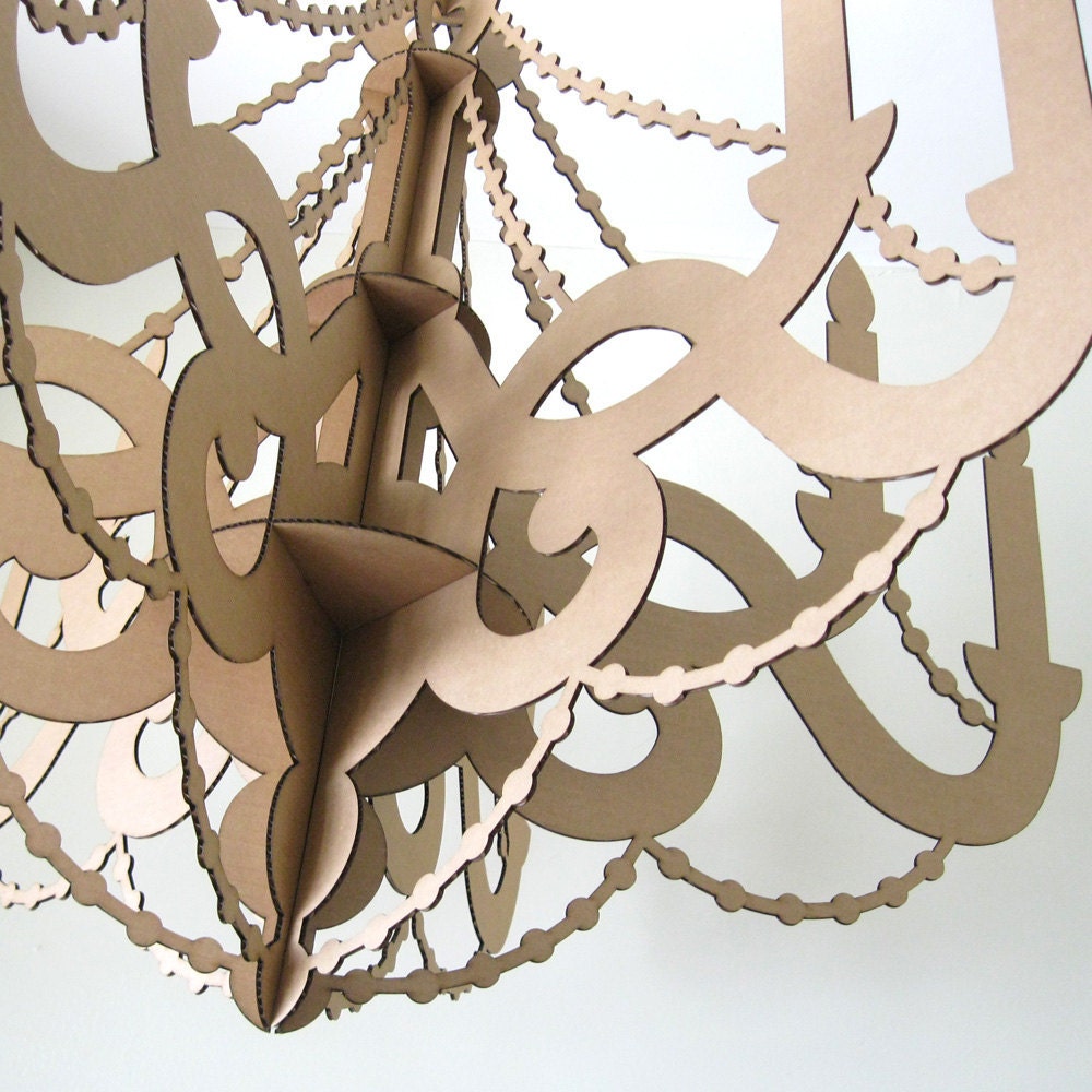 Large Cardboard Paper Chandelier - Laser Cut Party Decor