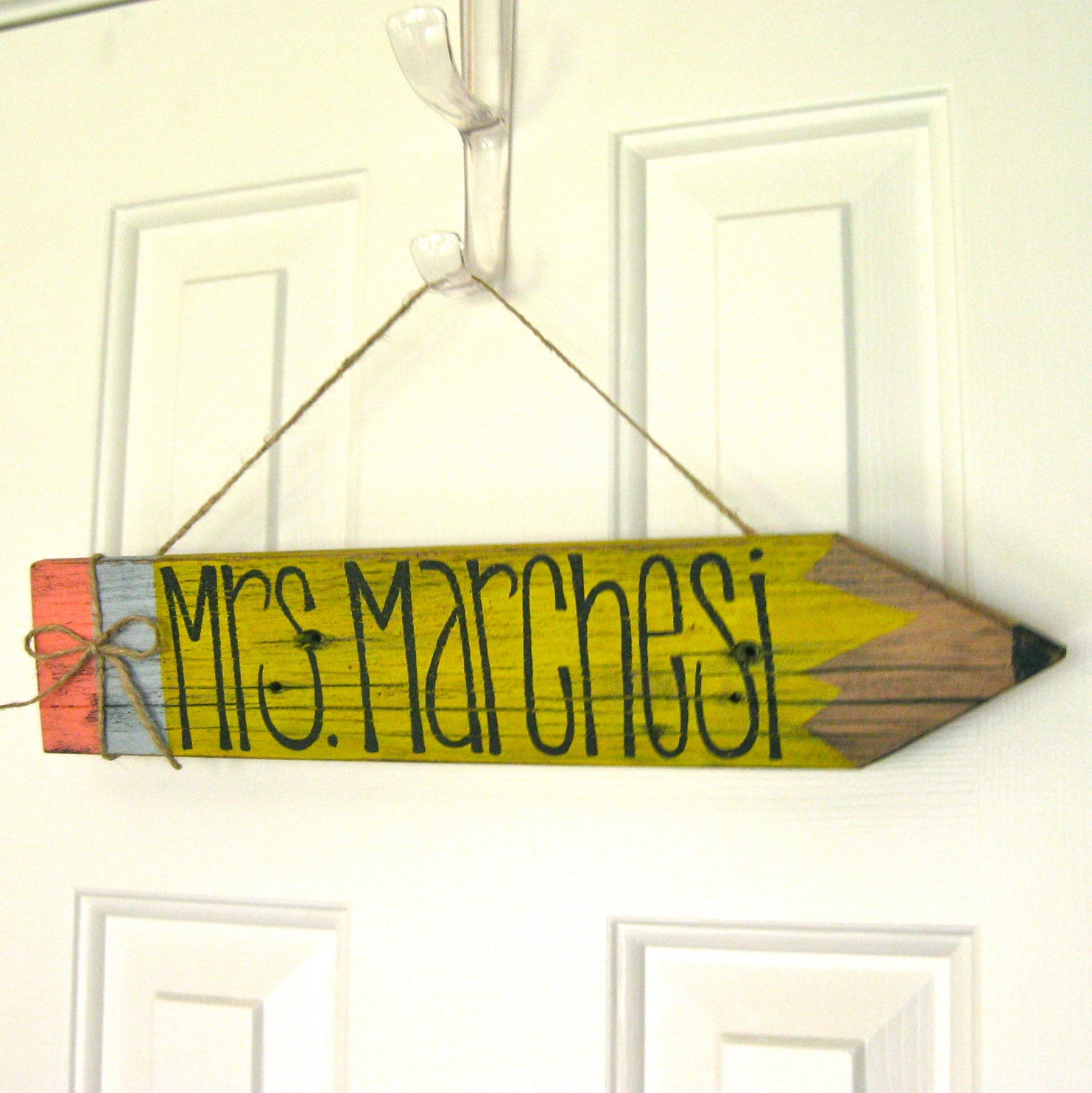 Teacher Name Plate - Teacher Pencil Sign - Customizable Personalized - Classroom Decoration