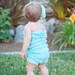 Aqua lace petti romper WITH HEADBAND