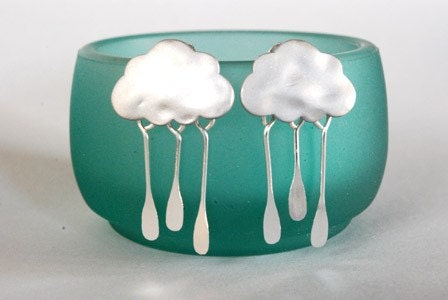 Cloud Earrings Silver Drops