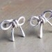 Silver Bow Tie Earrings Sterling Tie Knots