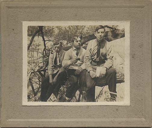 Rare Humorous Antique Photograph Three Young Scholars Vintage Photo
