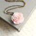 Pink Rose Necklace, Shabby Chic, Pastel Fashion, Floral Jewellery, Bridesmaids Jewelry, Bridal, Botanical, Nature, Rose