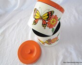 Lacquerware Canisters butterfly pattern (PAIR)