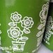 Alumninum Cainster Set of 4 Vintage Green Floral