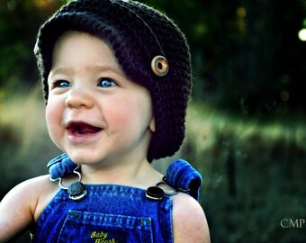 Newsboy Hat in Coffee Brown--Choose size