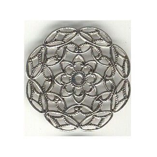 27mm diameter silver filigree-bright sterling plate-item 95st
