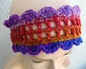PSYCHEDELIC Scalloped Double Trellis Headband - all colors of the rainbow