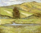 Tomales Bay Spring - Fine Art Print of Original Pastel Drawing - 10x10 Limited Edition