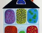 Full House - original watercolor painting - bacteria