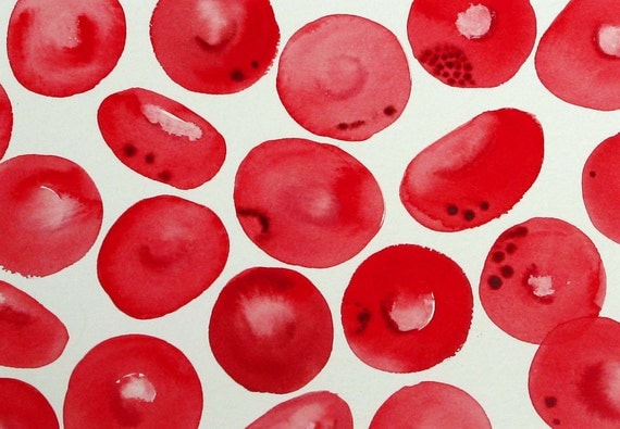 Bad Blood 6 - original watercolor painting - Malaria