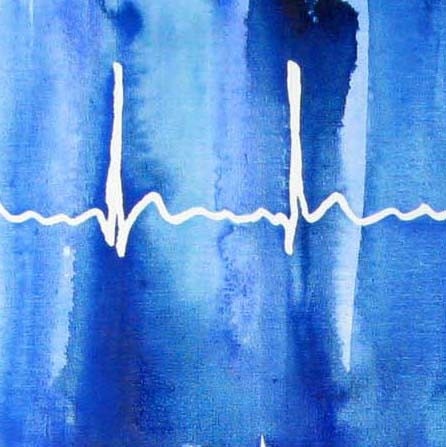 The Impossible ekg - original watercolor painting on canvas