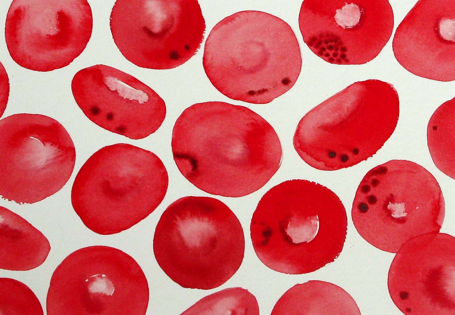 Bad Blood 6 - original watercolor painting - Malaria