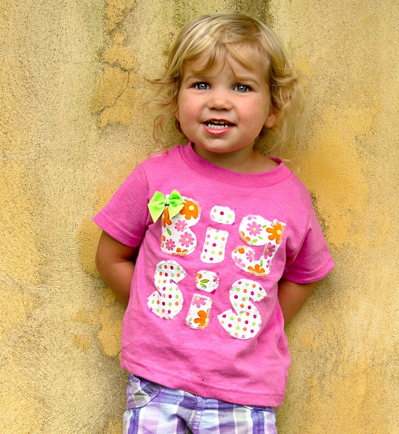 Big Sister Shirt Pink Green Orange