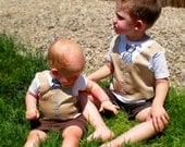 Brothers set of 2 Pinstripe Vest and Tie Shirts - Boutique Baby Boy Clothes