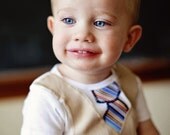 Tie and Vest Onesie - Pinstripe - Boutique Baby Boy Clothes