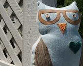 One-of-A-Kind City Nerd Owl Plush Pillow