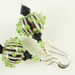 Black White Lampwork Earrings,  Dangle Earrings, Glass Bead Earrings, Beadwork Earrings, Lampwork Jewelry, Lime Green Earrings