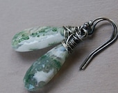 Solar Quartz and Oxidized Silver Earrings