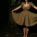 autumnal dress with peter pan collar-  brown linen
