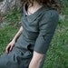 soot grey linen dress with peter pan collar- made to measure